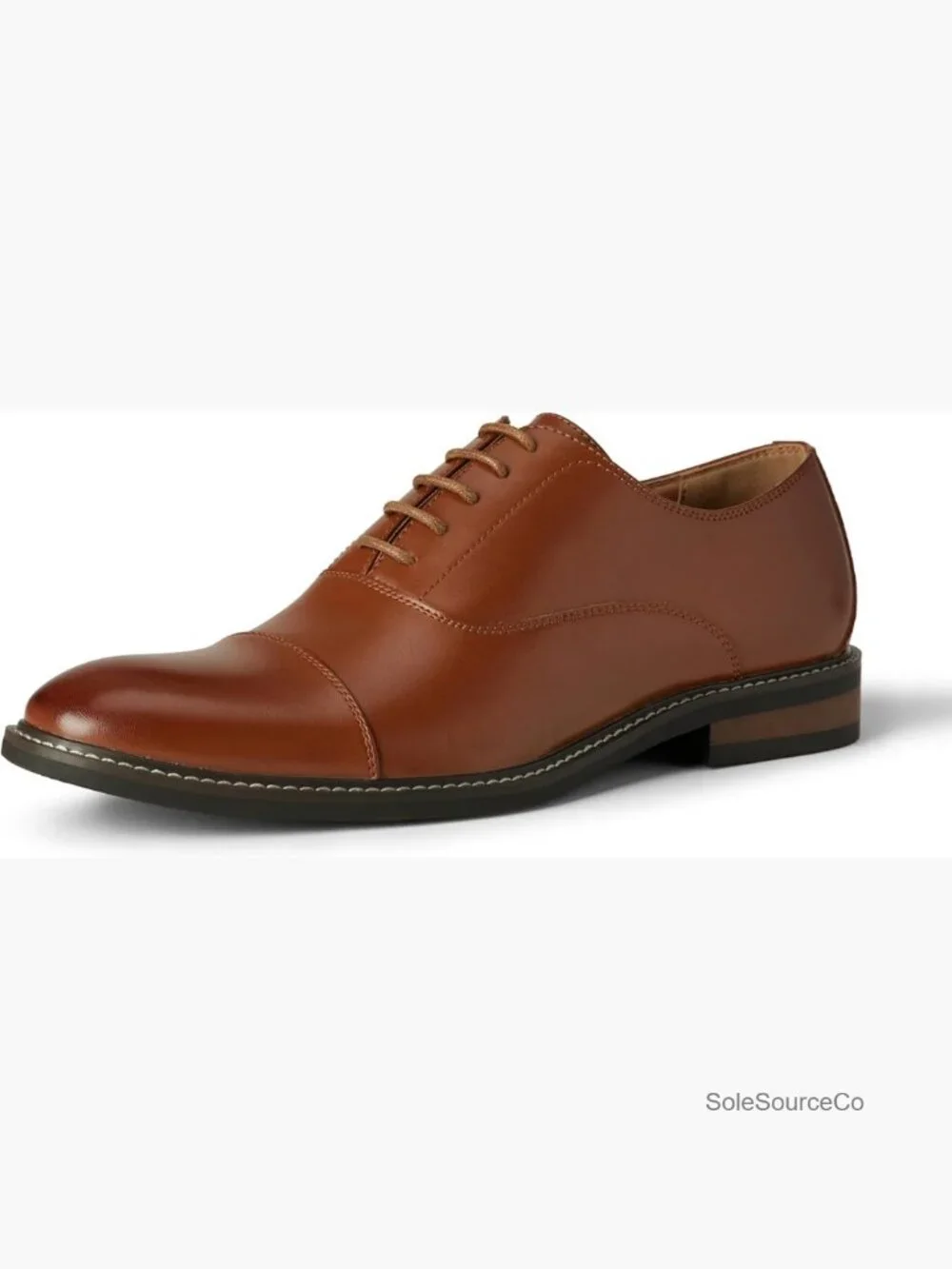 Men's Cap Toe Oxford Dress Shoes Faux Leather Lace-Up